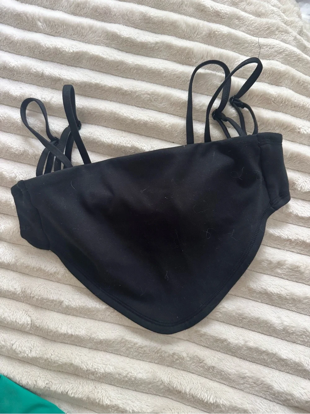 Jo + Jax Dancewear 🖤Black Double-Strap Bandanna Crop Top EUC YM